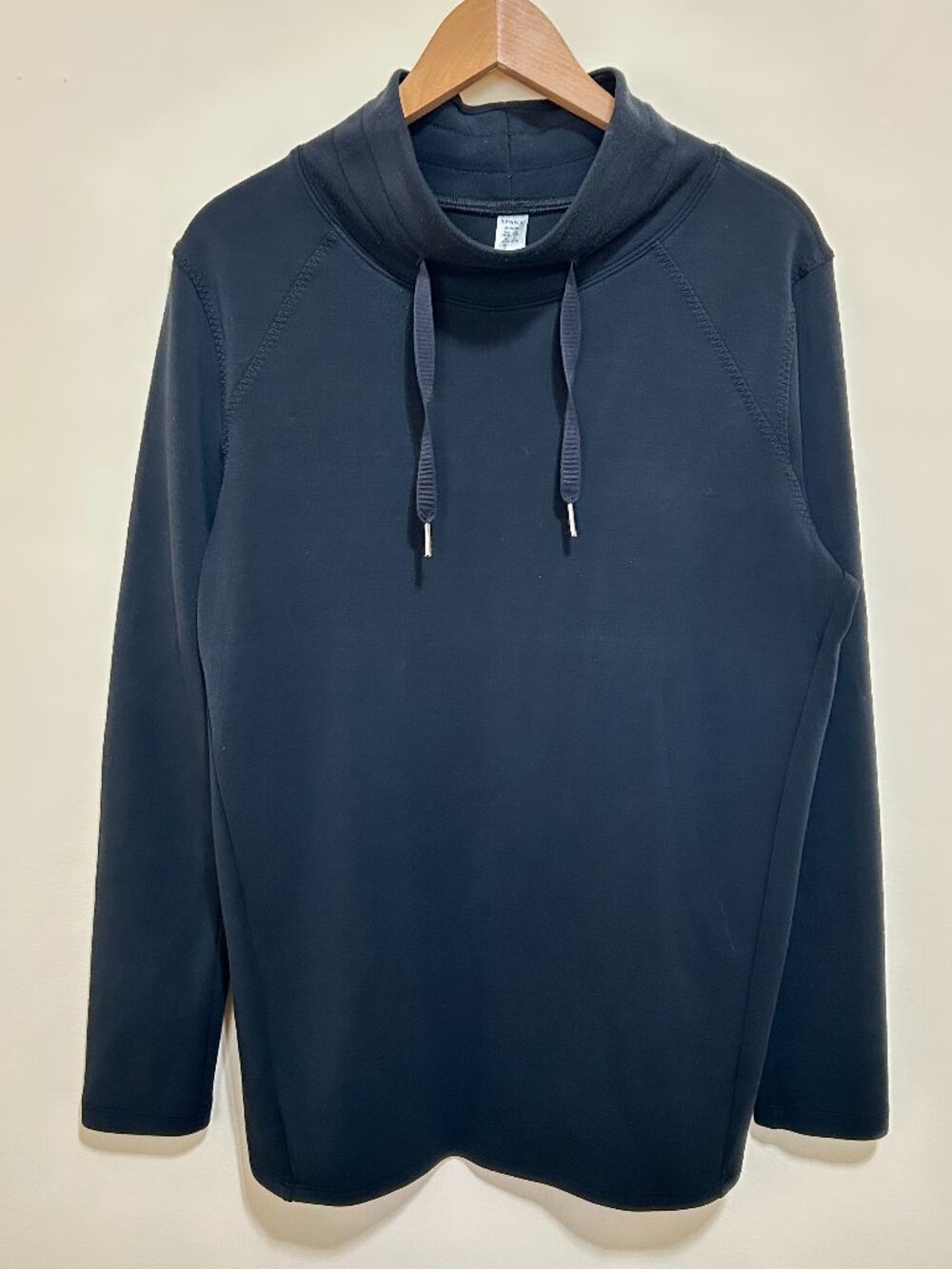 Spanx Drawstring Funnel Neck Tunic Black Size M